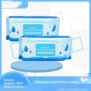 80% Alcohol Antiseptic Wipes Non Woven Material Large Package Extra Thick Household Outdoor Cleaning Disinfection Stain Removal