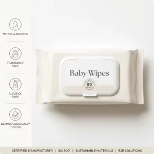 80 Pcs OEM Factory Non-Woven Unscented Alcohol Free All Natural Organic Baby Skin Care Wet Wipe