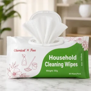 80 Pcs Skin Friendly Antibacterial Antiseptic Home Wet Wipes Alcohol Free Non-Irritating Daily Kitchen Bathroom Cleansing