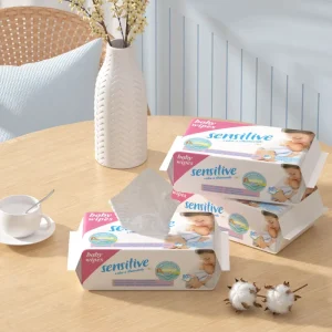 80PCS Unscented 99.9% Pure Water Newborn Wet Wipes Water Based Cleansing Wipes for Babies Gentle Fragrance Free Cleansing Wipes