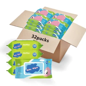 80pcs Eco friendly Natural Water Wet Wipes Soft Fresh Scent Skin friendly Body Wipes Fitness Wipes