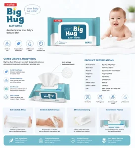 80pcs Feminine Baby Wet Wipes Bulk Pack Natural Soft Spunlace Nonwoven Eco Friendly Multi Size Gentle Cleansing Wipes Care