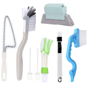 8Pcs Handheld Window Track Cleaning Brush Set Household Sliding Door Gap Cleaner Tool