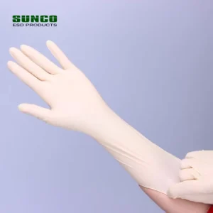 9″ 4 Mil Oil Resistant Anti-Slip Powder Free Smooth Ang Textured Latex Gloves for Cleanroom Use