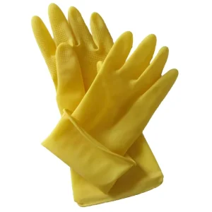 90g Yellow Unlined Household Latex Glove Soft Reusable for Kitchen Washing Car Cleaning Food Cleaning Rubber Waterproof Glove