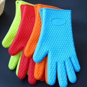 A1696 Five Finger Comfortable Silicone Oven Mitts Gloves Heat Resistant Insulation Dishwasher Safe Multi Color Modern Life Style