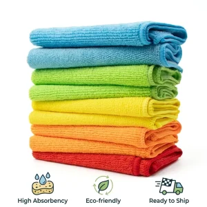 Absorbent Microfiber Cleaning Cloth Set Lint free Kitchen Dish Towels Reusable Household Washing Rag for Glass & Table
