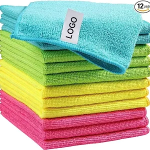 Absorbent Multifunctional Microfiber Square Cleaning Towels for Car & Kitchen Use