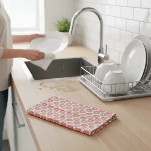 Absorbent and Durable Custom 100%Cotton Kitchen Cleaning Towel with Personalized Printing Design