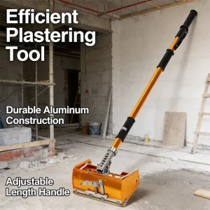 Adjustable Drywall Flat Box Plastering Machine with Long Handle for Ceiling and Wall Finishing