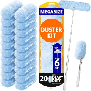 Adjustable Duster with Extendable Long Handle with Pad Refill for Home Cleaning Ceiling Fan Window Hard to Reach Areas