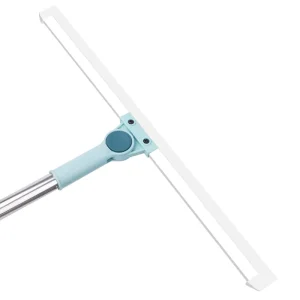 Adjustable Handle Cleaning Brush with Silicone Blade Scraper for Kitchen and Bathroom Surfaces, No Streaking