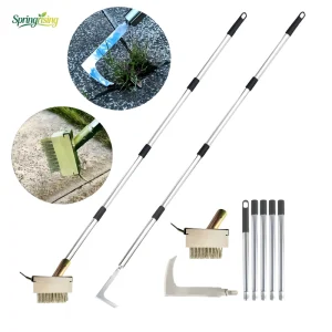 Adjustable Stainless Steel Long Handle Crevice Weeding Tool Heavy Duty L-Shaped Manual Garden Weed Puller & Remover for Sidewalk