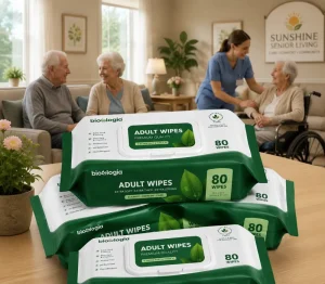 Adult Eco Friendly Disposable Non Woven Wet Wipes for Elderly Patient Care Incontinence & Cleansing Large Size
