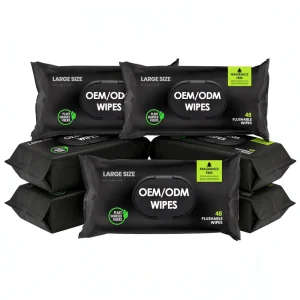 Adult Flushable Wet Toilet Wipes Soft Biodegradable Cleaning Wipes for Bathroom Hygiene Daily Personal Care Home