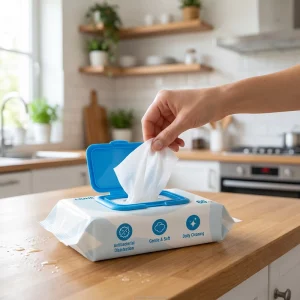 Alcoholic Wipes Household Use 60 Sheets Per Pack 99.9% Sterilization Non-Woven Fabric Customizable Direct Factory Supply