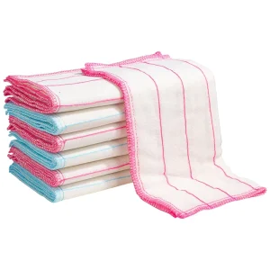 All Cotton Thick Square Dishwashing Cloth Oil Free Kitchen Towel Water Absorbent for Household Use
