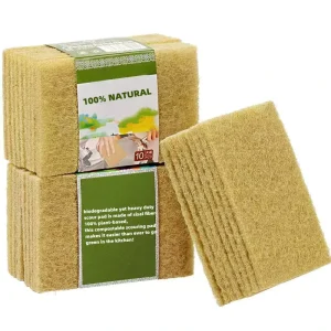 All Natural Scouring Pad by Scrub-it Dish and Pot Non-Scratch Scrubber 100% Natural Sisal Cleaning Scrubbing Pads