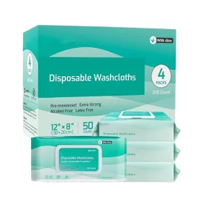 Aloe Infused Disposable Washcloths 30x20cm Alcohol Latex Free Pre Moistened Soft Body Cleansing Wipes