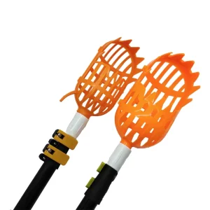 Aluminum Extension Rod Tool with Basket Telescoping Fruit Picker Pole for Fruit Collection Tooling