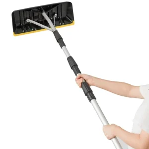 Aluminum Snow Roof Sweeper 21 foot Outdoor Cleaning Tool Rotating and Locking Telescopic Snow Roof Sweeper