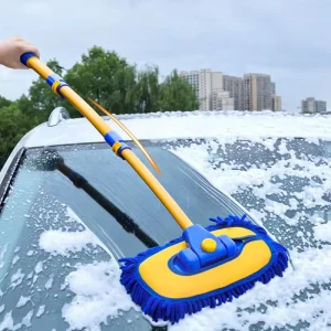 Aluminum Telescopic Strong Handle Car Wash Brush Car Cleaning Mop With Microfiber Chenille Soft Bristles Car Home Washing Tools