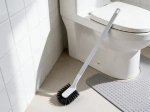 Antibacterial Bristle Toilet Brush Durable Aluminum Handle Non Scratch Ideal for Daily Bathroom Cleaning