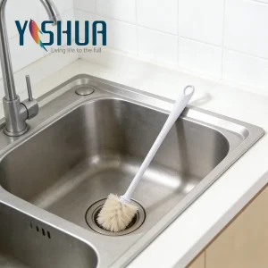 Antibacterial Solid Color Cup Brush with Long Handle for Drain and Glass Cup Cleaning Household Use