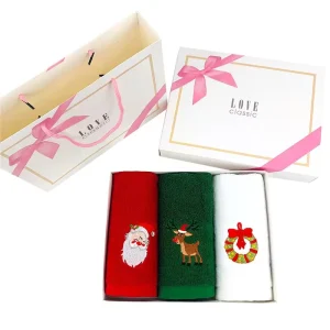 Assorted Kitchen Dish Towels 100% Cotton Fun Rectangle Design Custom Logo Size Cotton Christmas Towel