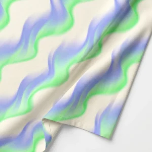 Aurora Echo Gradient Tea Towel Purple Green Print Cotton Dish Towel for Modern Decor