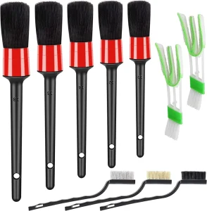 Auto Detailing Brush Set for Car Motorcycle Automotive Cleaning Wheels Dashboard Interior Exterior Leather Air Vent