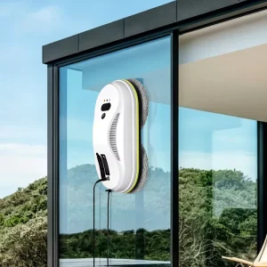Auto Powered Window Cleaner Robot Multi Direction Rotating Wiping Roller Secure Fall Protection Eco Recharge Cleaner