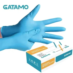 BG17 China Blue Size M Examination Household Food Thick Vinyl Nitrile Gloves Powder Free Blend Disposable Nitrile Gloves