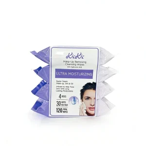 BRILLINK Non-Woven Travel No Rinse Makeup Remover Wipes Hyaluronic Acid Hydrating Cleansing Towelettes Disposable Hypoallergenic
