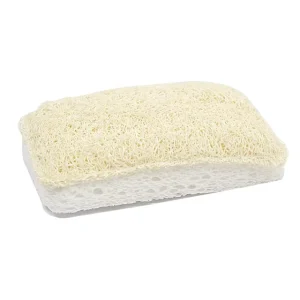 BSCI Audited Factory’s Eco-Friendly Luffa Loofah Scrubber Long-Lasting Compostable Kitchen Sponge Wood Pulp Scouring Pad