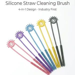 Baby Bottle Cleaning Suction Brush Four in One Food Grade Silicone Portable Can Be Applied to Various Straws at High Temperature