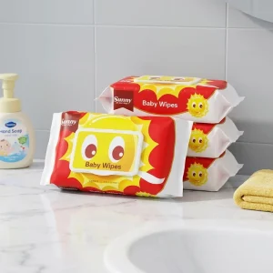 Baby Cleansing Wipes 99% Water Unscented Hypoallergenic Extra Soft Disposable Eco-Friendly Spunlace 150x180mm 80 Pcs