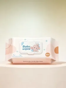 Baby Cleansing Wipes Eco Friendly Cotton Disposable 80 Pis Sheet Size 15x20cm
