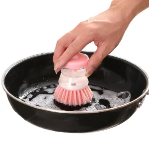 Baby Friendly Plastic Kitchen Cleaning Dish Brush Hand Style Soap Dispenser for Household Bathroom Usage Cleaning Brushes