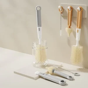 Baby Milk Bottle Brush Cleaner Suit Silicone Water Bottle Washing Cleaning Brush Set for Baby Bottles
