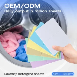 Baby Unscented Liquidless Washing Water Soluble Envelope Laundry Sheets Eco Friendly Solid Enzyme Laundry Detergent Paper Sheets