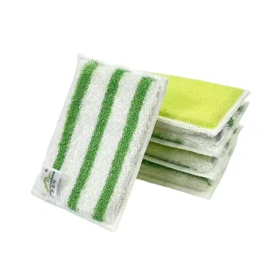Bamboo Fiber Oil Free Dishwashing Brush Household Kitchen Scouring Cloth Wipe Sponge & Scouring Pads