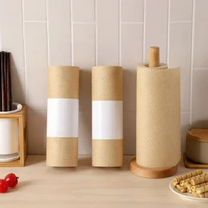 Bamboo Pulp Disposable Cleaning Cloth Embossed Kitchen Towel Dish Cloth for Kitchen Cleaning Household Product in Bag Packaging