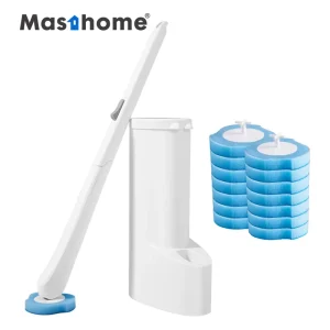 Bathroom Plastic Replacement Disposable Toilet Cleaning Brush With Holder