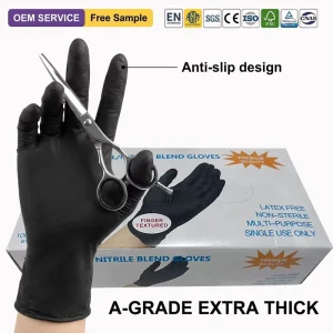 Beekeeping Work Powder Free Protective Overalls Household Gloves Kitchen Food Disposable Nitrile Gloves Black
