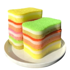 Best Selling Three Layer Seaweed Sponge Dishwashing Scrub Gentle on Tableware