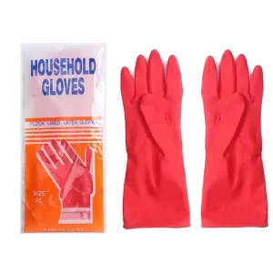 Bicolor Grip Long Waterproof Rubber Material Slip Resistant Household Hand Gloves for Dish Washing