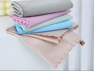 Bilov Glass Cleaning Wipe Kitchen Cleaning Cloth Anti Grease Wiping Rags Fish Scale Home Dish Washing Towel Woven Technique
