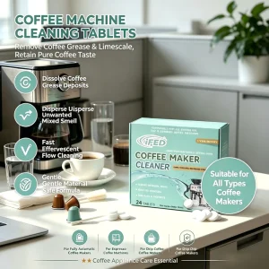 Biodegradable Coffee Machine Descaling Tablets Eco Espresso Maker Cleaner Natural Formula
