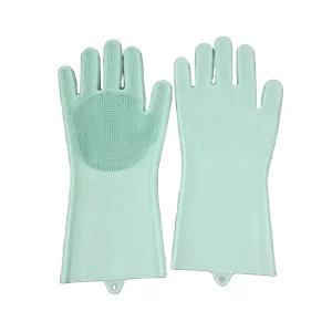 Biodegradable Degradable Reusable Cleaning Gloves Magic Silicone Rubber Sponge Glove Household Scrubber Kitchen Clean Tools